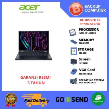 LAPTOP ACER HELIOS NEO 16 PHN16-72-979D I9 14900HX 16GB/RTX 4060 8GB