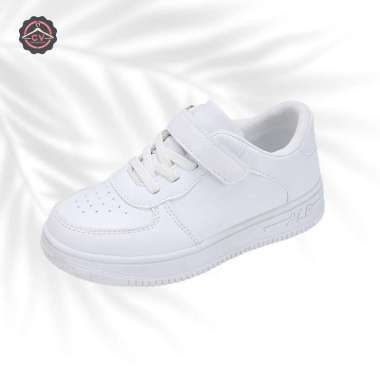 Sepatu Anak Sekolah Hitam Putih Polos Cewek Cowok Terbaru Anak SD TK 30 White