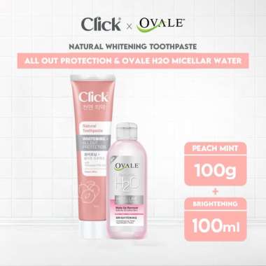 Click Natural Toothpaste Whitening + All Out Protection & Ovale Natural H2O Micellar Water Brighteni