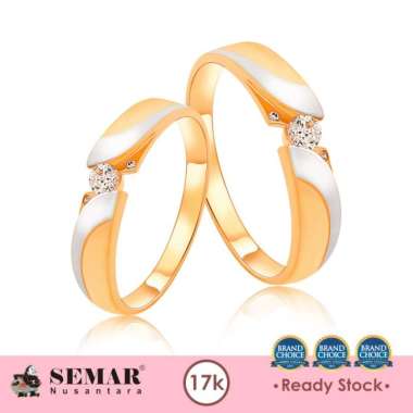 Cincin Emas Shiera Wedding Rose White Gold Cincin Nikah 17K Semar Nusantara, Ukuran Cincin 22-23