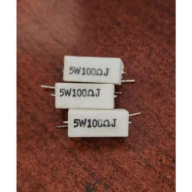 Resistor Keramik Kapur 5W 100Ohm 100 Ohm