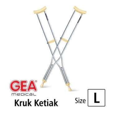 Tongkat Kruk Tongkat Ketiak Sepasang Alat Bantu Jalan Tongkat Ketek - Gea Medical Baru Gea Medical-L
