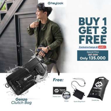 HEYLOOK Official - Tas Selempang Pria GENZO Sling Bag Multyfungsi 4 in 1 Tas HP Clutch Bag Sling Pho