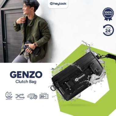 HEYLOOK Official - Tas Selempang Pria GENZO Sling Bag Multyfungsi 4 in 1 Tas HP Clutch Bag Sling Pho