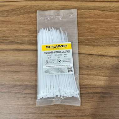 Strummer Standard Nylon Cable Ties 2.5x150 mm (100 Pcs/Pack) - Kabel Ties White