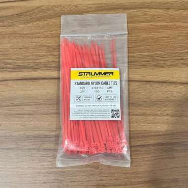 Strummer Standard Nylon Cable Ties 2.5x150 mm (100 Pcs/Pack) - Kabel Ties Red