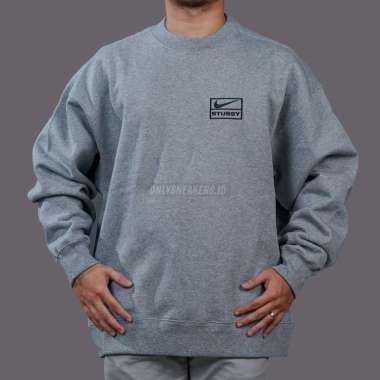 NIKE X STUSSY WASH DARK GREY FLEECE CREWNECK (100% AUTHENTIC) M