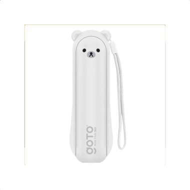 Goto Iso Kipas Angin Lipat Saku Mini Fan Led Usb Powerbank Portable WHITE
