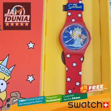JAM TANGAN SWATCH - JAM SWATCH ORIGINAL SO28Z120 SWATCH SO28Z 120 THE SIMPSONS JAM TANGAN WANITA JAM