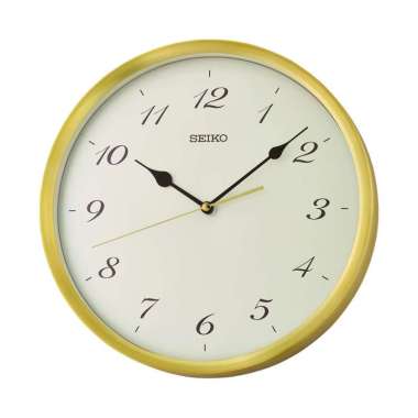 Jam Dinding Seiko QXA784G 30 cm White Dial Metal Aluminum Round Case Gold