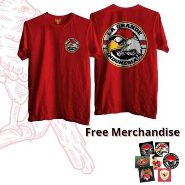 Kaos La Grande Indonesia Supporter Timnas Hitam putih Merah hitam L