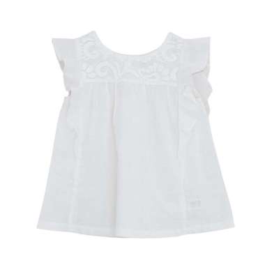 TORIO Ruffle Sleeve Blouse Broken White - Baju Atasan Anak Perempuan 3-4 tahun