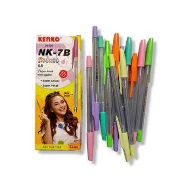 Pulpen Oil Gel Kenko NK-7B Socute 0.5 mm / Ballpoint Hitam