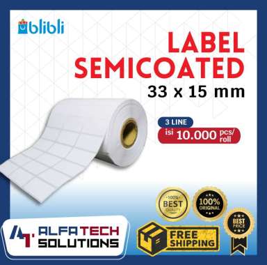 Label Semicoated 33 X15 isi 10.000 Barcode 3 Line Sticker GAP Minimarket Harga Stiker Kasir 3 Line