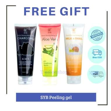 SYB Peeling Gel Aloe Vera Milk & Snail Charcoal | Eksfoliasi Wajah Mencerahkan Menghaluskan Kulit Gl