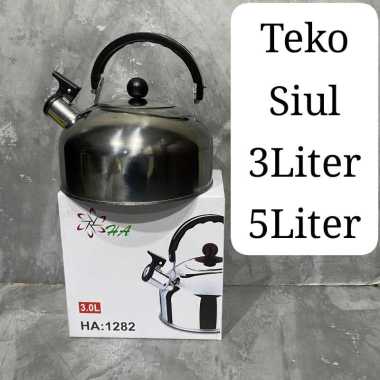 Teko Siul Jumbo 5 Liter / Ceret Bunyi 3 Liter / Ketel Stainless Steel Bahan Bagus 3 liter