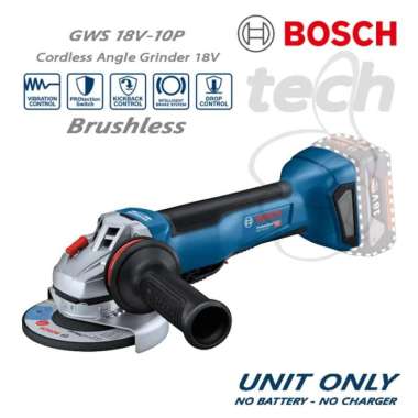 Mesin Gerinda Baterai Cordless Grinder Bosch GWS 18V-10P - Unit Only