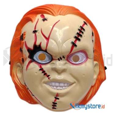 Topeng Chucky Doll Mask Boneka Pesta Halloween Cosplay Horror Childs Play Movie Toys Mainan Anak Dew