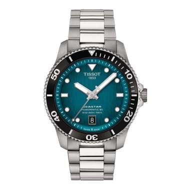 Jam Tangan Pria Tissot Seastar 1000 Powermatic 80 40mm T-Sport T120.807.11.091.00 Turquoise Dial St.