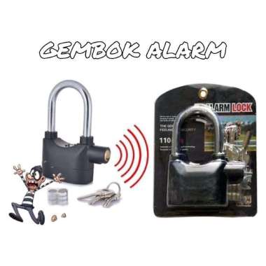 GEMBOK ALARM ANTI MALING RING PANJANG PENGAMAN / GEMBOK ALARM