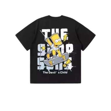 THE SIMPSONS BART SKATE SUMMER BLACK TEE 100% Authentic M