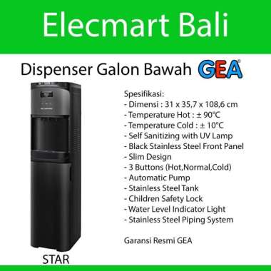 Dispenser Galon Bawah Gea Kompresor UV Lamp STAR