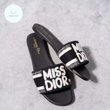 Christian Dior Dway slide with miss dior graffiti motif Black White 37