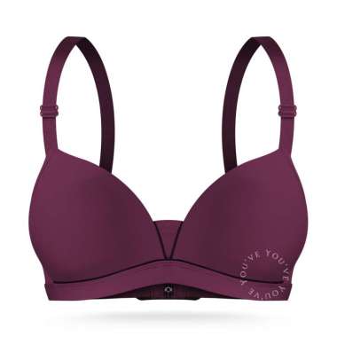 YouHave ( You’ve ) BH Bra Wanita Bahan Seamless BH Tanpa Kawat Busa Sedang PushUp Bra 3 Kaitan Bra S