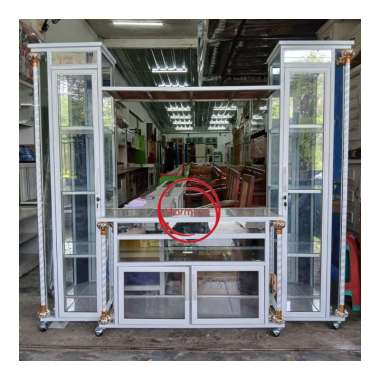 BUFET TV ALUMUNIUM PAJANGAN ALUMUNIUM 32'' TV FREE ONGKIR SERANG KOTA WHITE