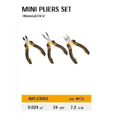 DINGQI Tang Set 3in1 Plier Set Combination Cutting Long Nose 23002 Default