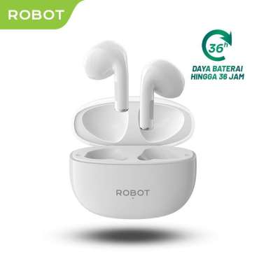 ROBOT TWS Flybuds T10S Semi In Ear Wireless Earbuds Bluetooth 5.3 Putih