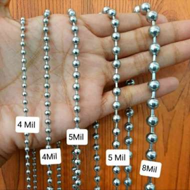 Kalung Biji Ketumbar/Biji Lada Besi Putih Asli 5mil