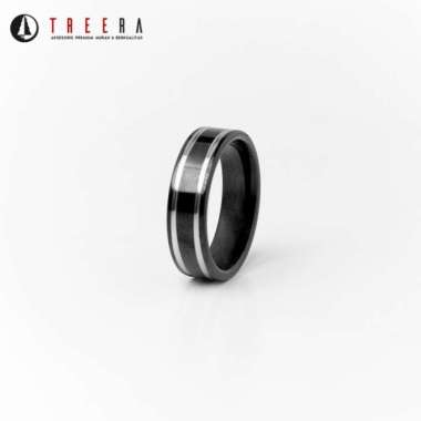 OSCAR Cincin Pria Titanium Keren Hitam Silver Original Premium 6
