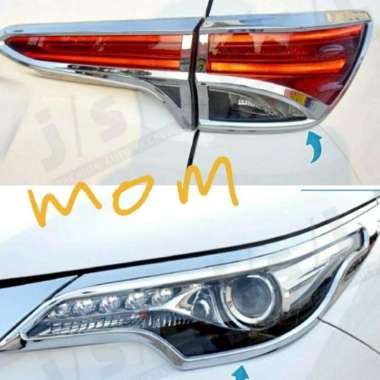 Paket JSL Garnish lampu depan + belakang chrome Fortuner VRZ TRD