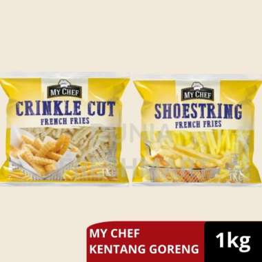 MY CHEF KENTANG GORENG SHOESTRING/CRINKLE 1KG/1000GR KENTANG GORENG LURUS/ KERITING crinkle