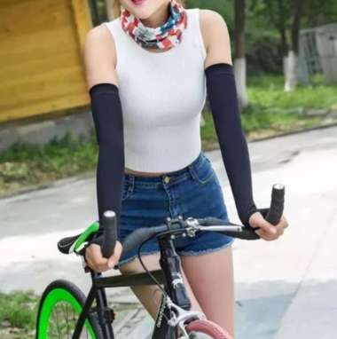 Pelindung Panas Baju Tangan Manset Lengan Panjang Arm Sleeve Kiper Pelindung Sinar Sarung Tangan Sep