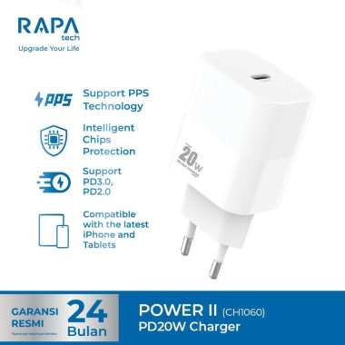 RAPA tech Power II Charger iPhone MFi 20W/10W Charger Type C 20W