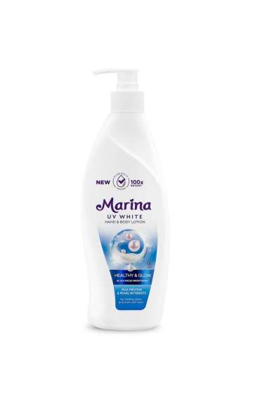 Marina Hand Body Lotion UV White 350ml Healthy & Glow Pump