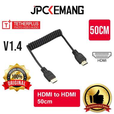 JPC KEMANG Kabel Kamera Tetherplus HDMI to HDMI V1.4 Spiral 50cm Kabel Tether Plus TP-SHDAMAM-50 ORI