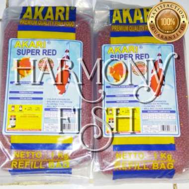 AKARI SUPER RED REFILL BAG 1KG 2MM Pelet Pakan Ikan Koi Koki Louhan