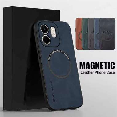 Case INFINIX SMART 9 / HOT 50I Casing Magsafe Luxury Magnetic SMART 10 HITAM MAPLE