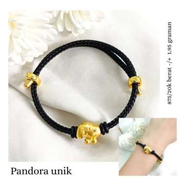 Gelang Tali Pandora Karakter Snoopy Emas Asli