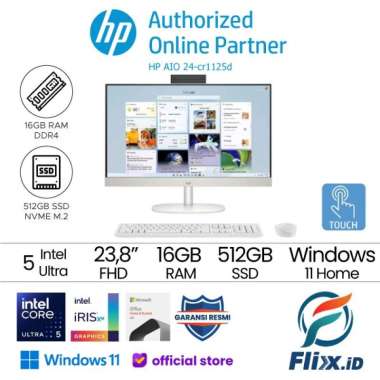 HP PC AIO 24-cr1125d ULTRA5-125U 16GB 512 SSD WIN11 OHS TOUCH