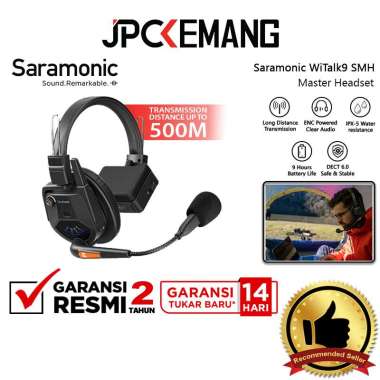 JPC KEMANG Saramonic WiTalk9 SMH Master Headset / SRH Remote Headset Full Duplex Wireless Intercom H