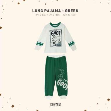 Bohopanna x Disney Long Pajama | Boho Panna Baju Tidur Anak 4Y Green