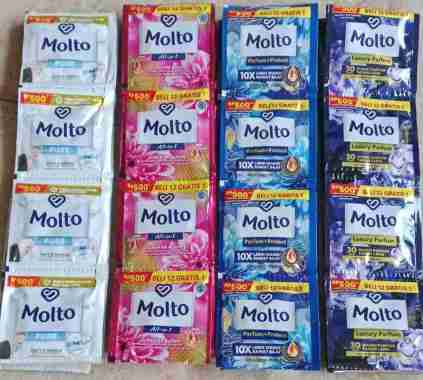 Pasti Hemat - Molto pewangi pakaian 9ml renceng isi 1 renceng 12 sachet - Haaniyya Store Molto Putih