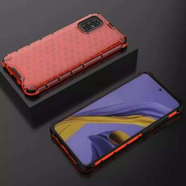 Case Samsung Galaxy A51 Clear Bees Series Honeycomb Original Case A51 Merah
