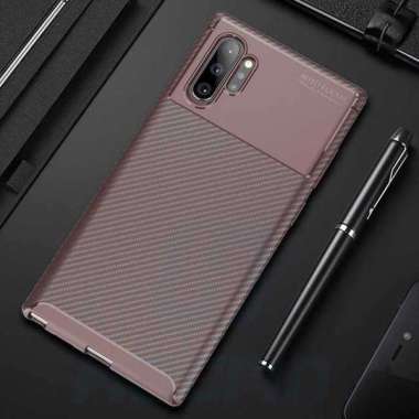 Original Case Shockproof Case Samsung Galaxy Note 10 Plus Soft Case Cokelat