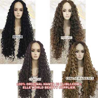 FRONT LACE WIG HALF LACE WIG WANITA DEWASA MODEL CEWEK KOREA WIG CEWE KOREA WIG PANJANG KERITING KRI