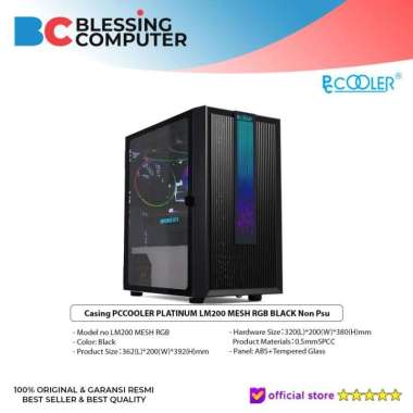 Casing PCCOOLER PLATINUM LM200 MESH RGB BLACK Non Psu
